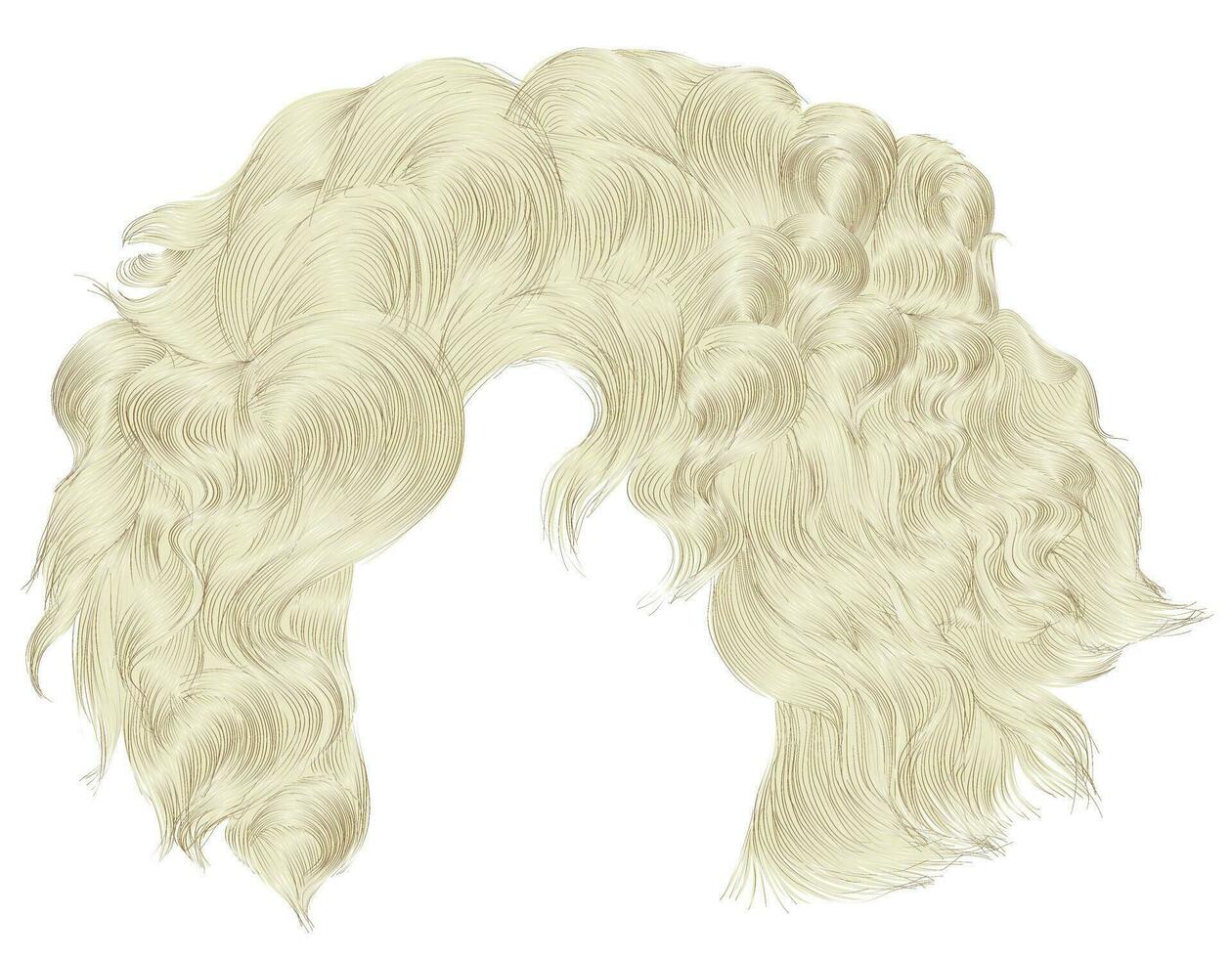 modieus vrouw gekruld haren blond kleuren .zoom. mode schoonheid stijl.realistisch 3d . vector