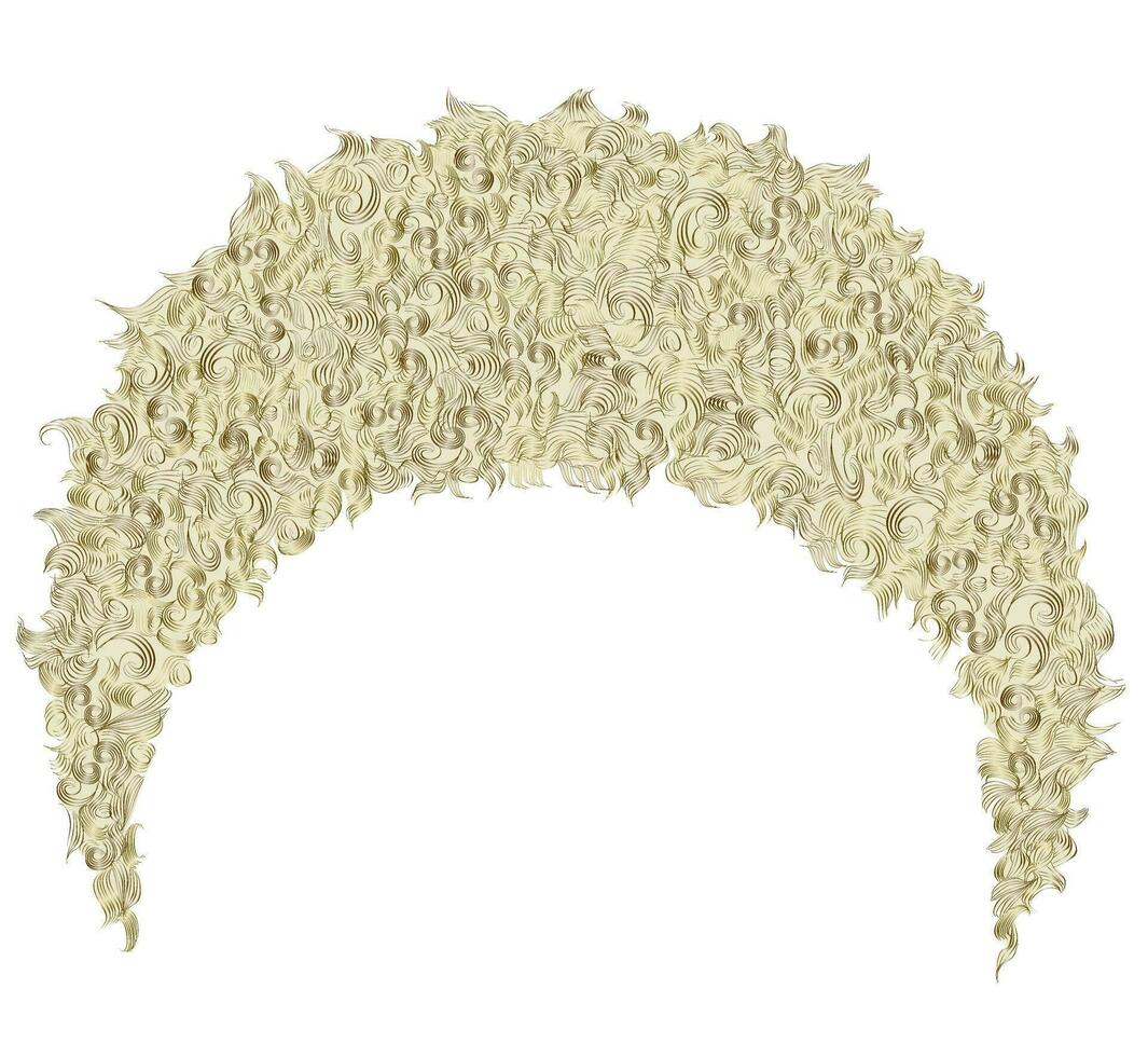 modieus gekruld Afrikaanse kort blond haar- . realistisch 3d . mode schoonheid stijl .uniseks Dames mannen.afro vector