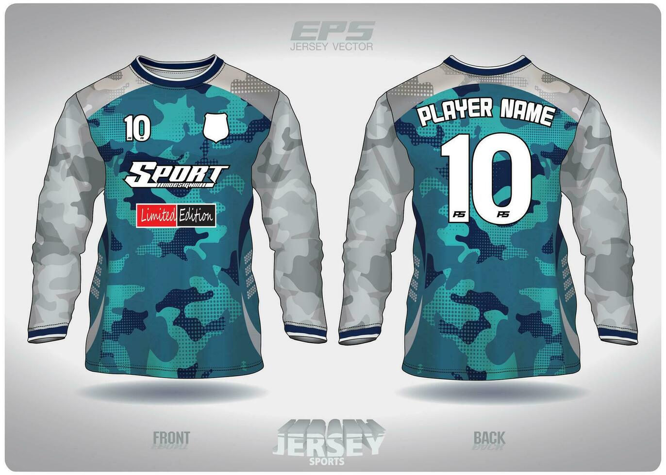 eps Jersey sport- overhemd vector.groen en wit leger patroon ontwerp, illustratie, textiel achtergrond voor ronde nek sport- overhemd lang mouwen, Amerikaans voetbal Jersey overhemd lang mouwen vector