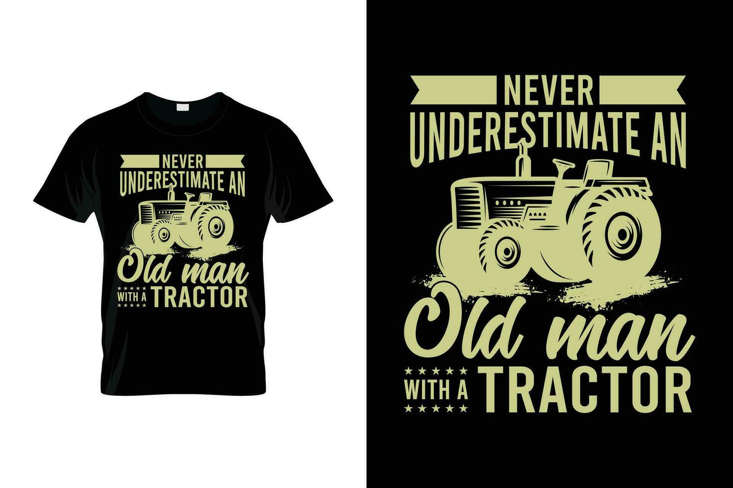 nooit onderschatten een oud Mens met een trekker grappig landbouw gazon maaier landbouw t-shirt vector