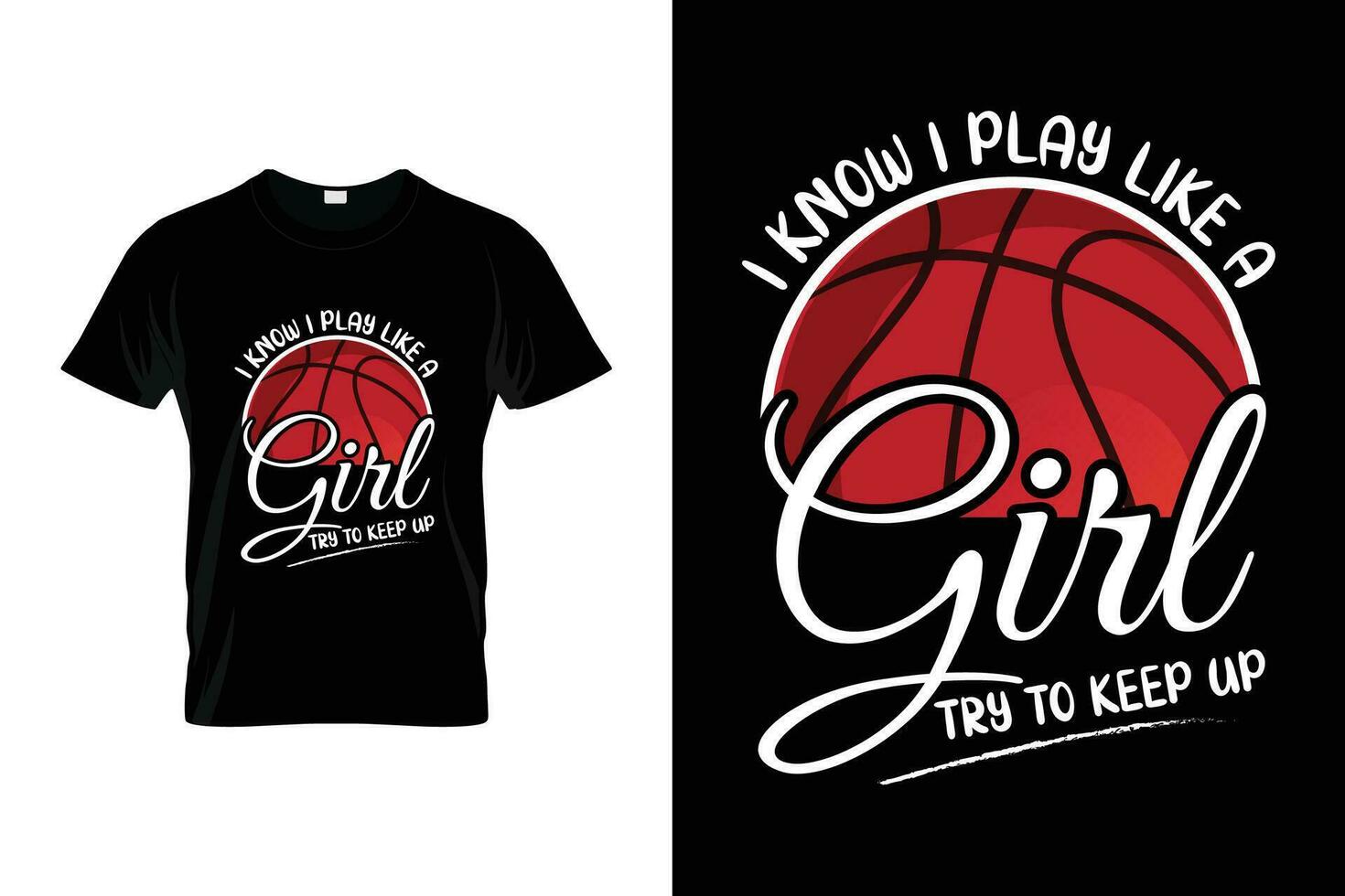 ik weten ik Speel Leuk vinden een meisje proberen naar houden omhoog grappig basketbal geschenk t-shirt vector