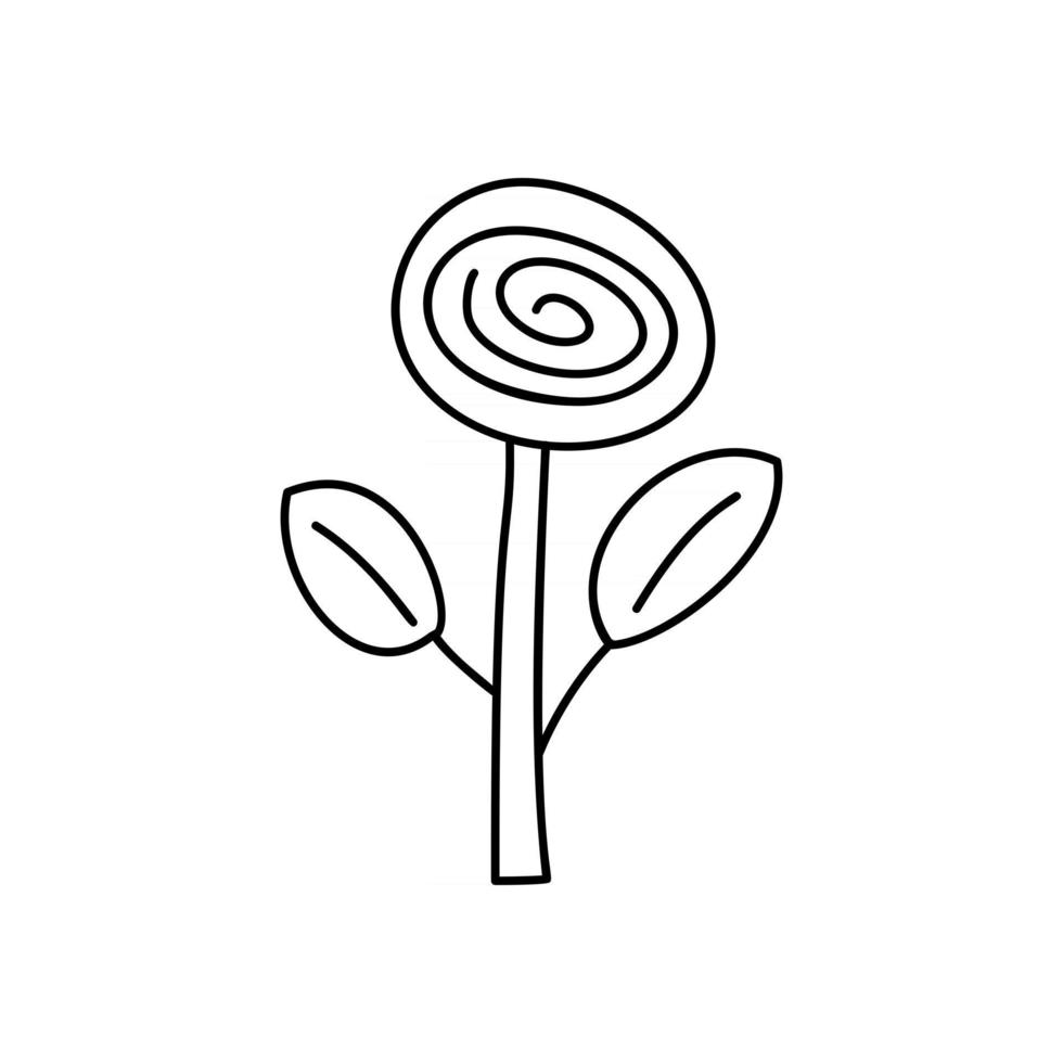 vector gestileerde lentebloem met monoline-stijl