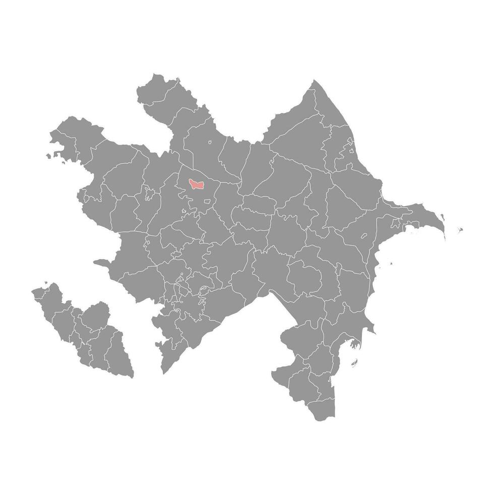 mingachevir stad kaart, administratief divisie van azerbeidzjan. vector