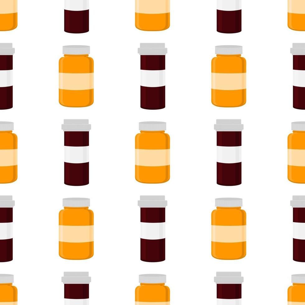 grote gekleurde set verschillende soorten pillen in een gesloten pot vector