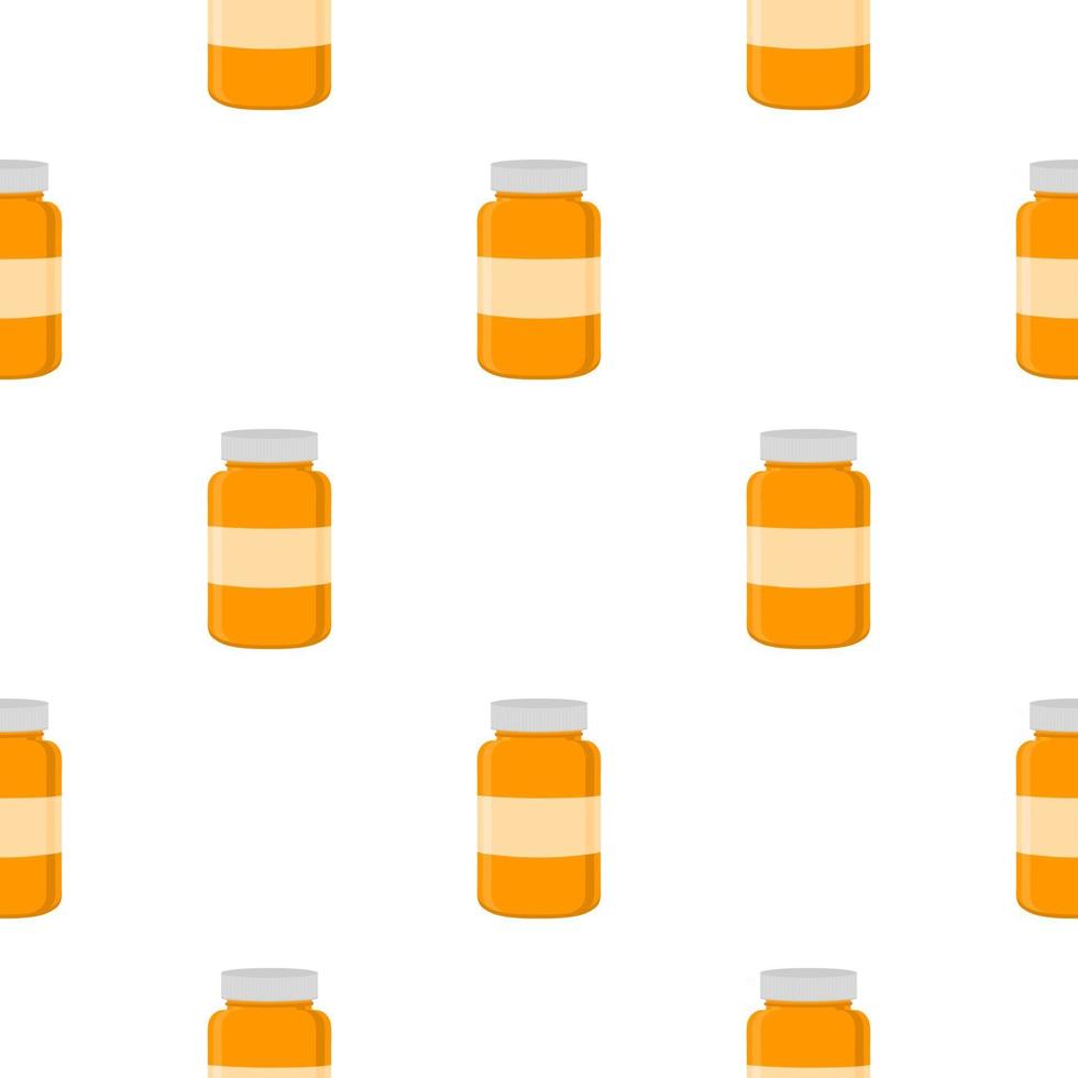 grote gekleurde set verschillende soorten pillen in een gesloten pot vector