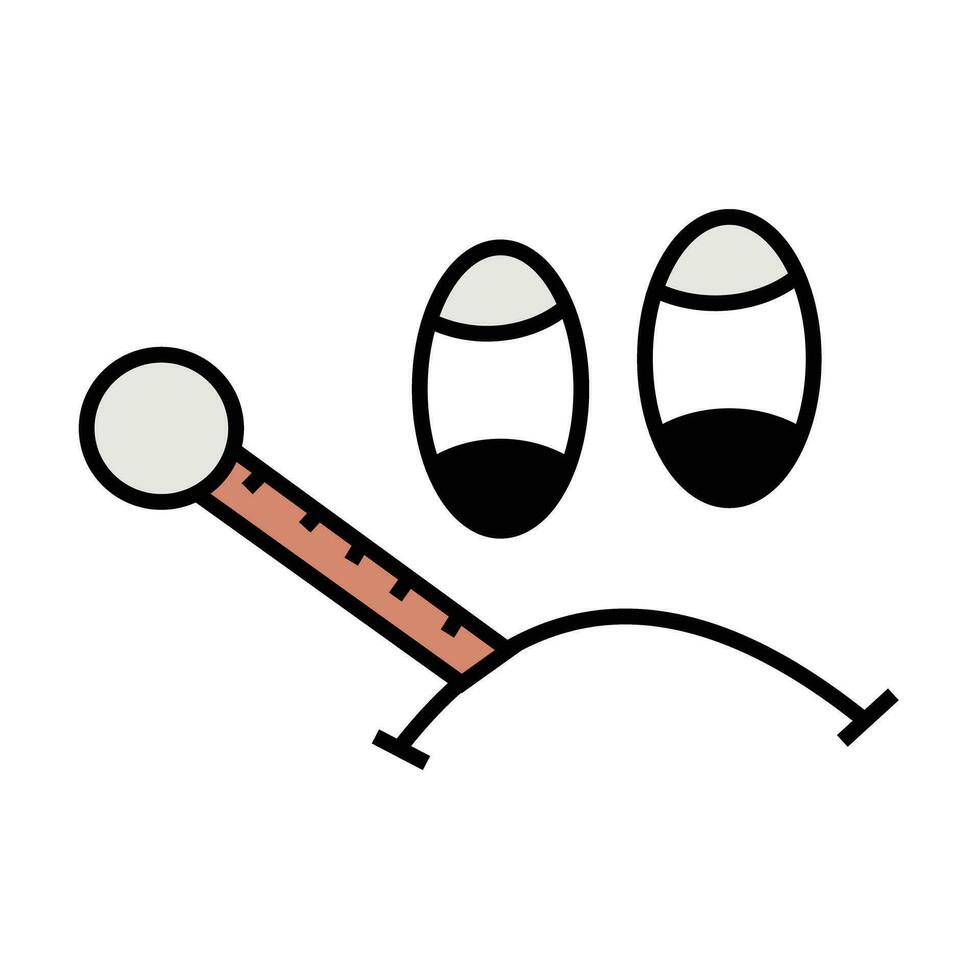 schattig thermometer kawaii karakter vector illustratie ontwerp. gezicht koorts emoticon sjabloon