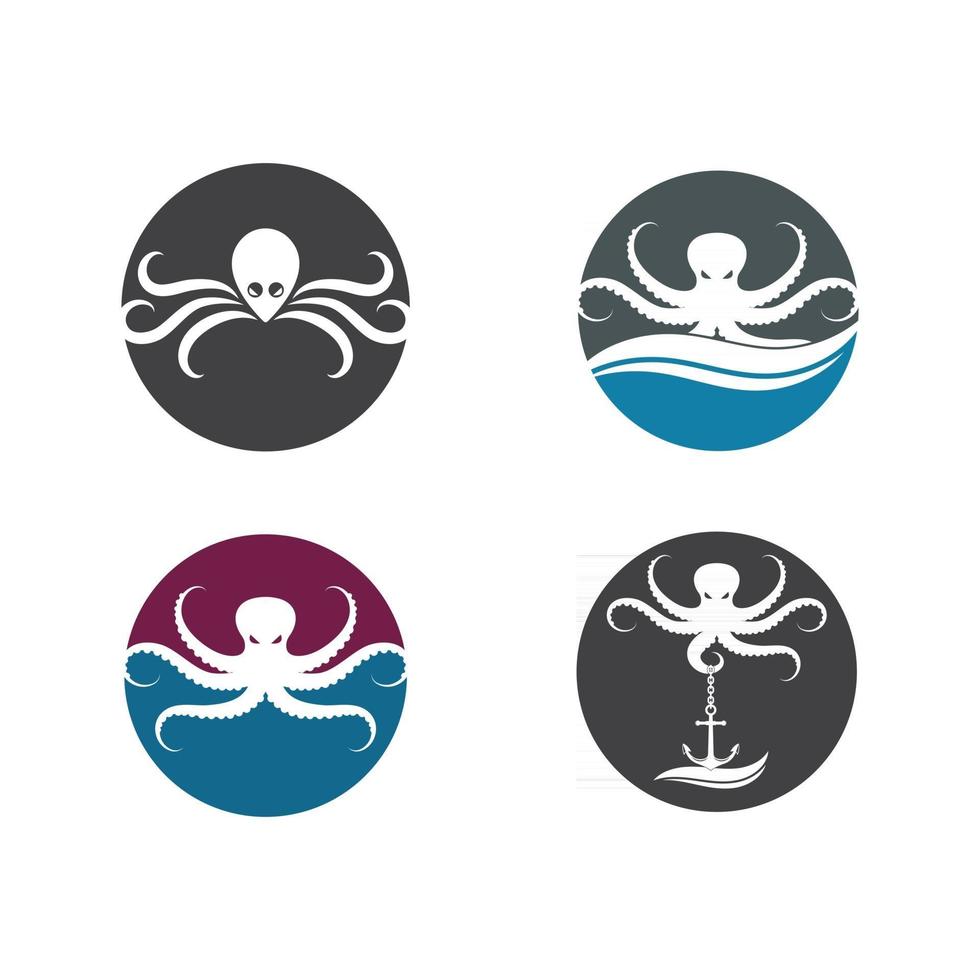 octopus pictogram logo vector illustratie ontwerp