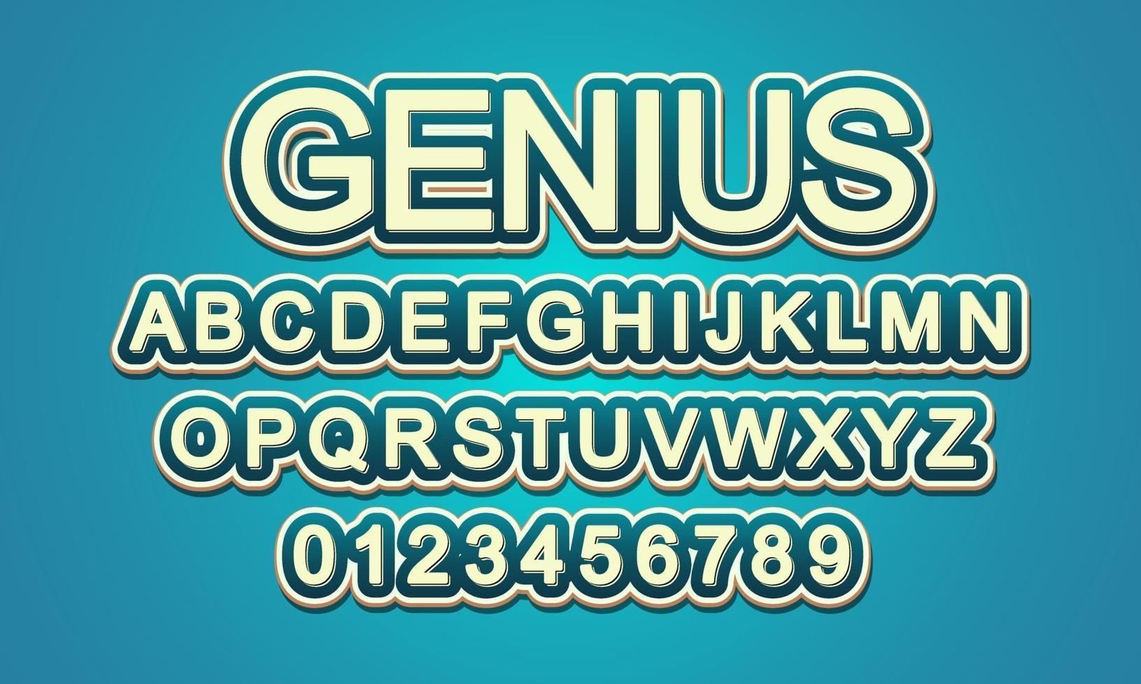 geniaal lettertype alfabet vector