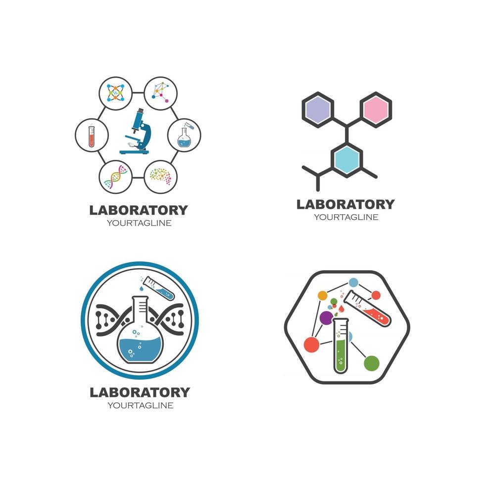 laboratorium pictogram logo vector illustratie ontwerp