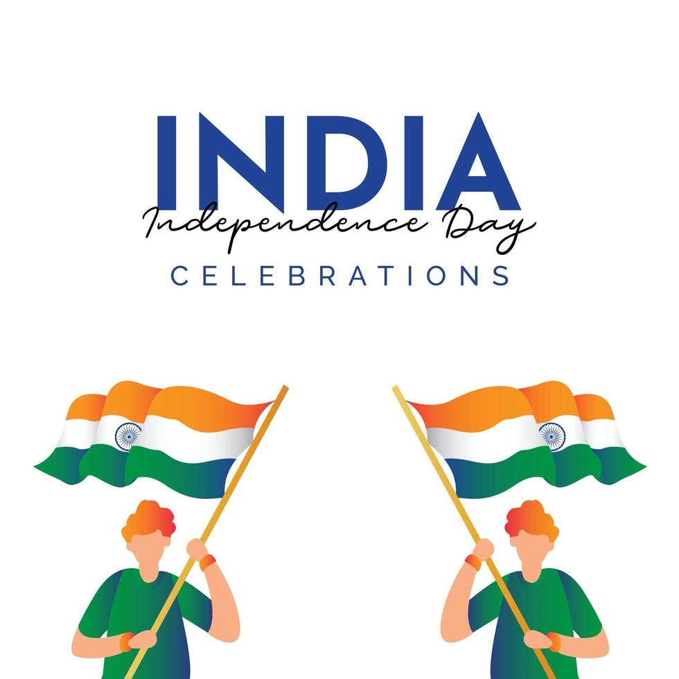 sjabloon voor spandoek van de onafhankelijkheidsdag van india. vector