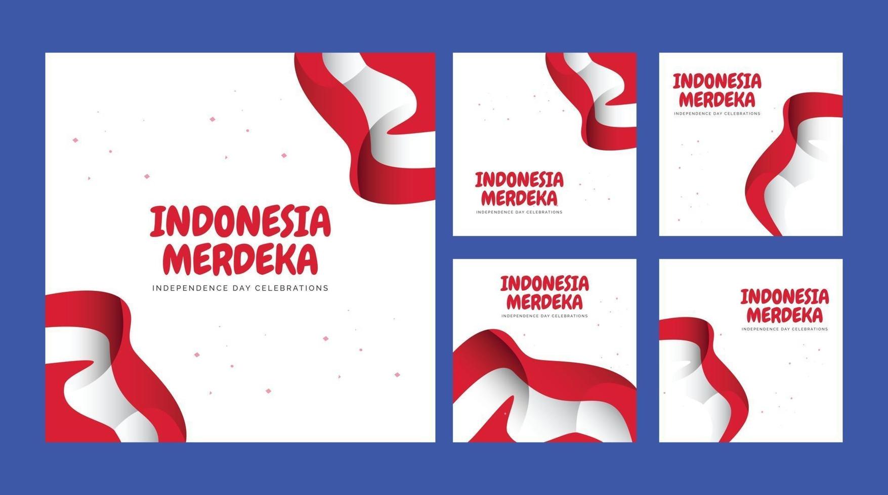 indonesië onafhankelijkheidsdag banners sjabloon. vector