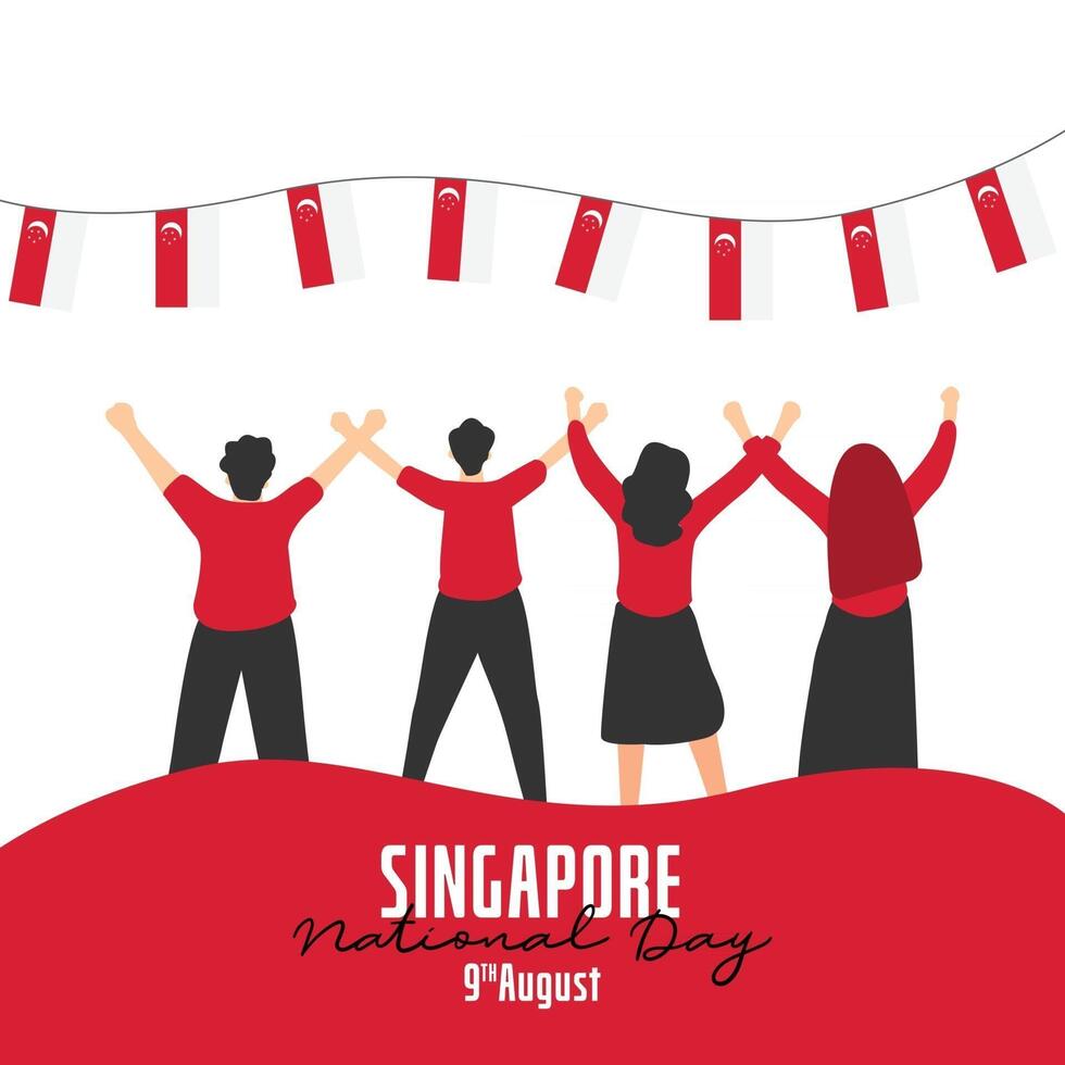 singapore onafhankelijkheidsdag banners sjabloon. vector