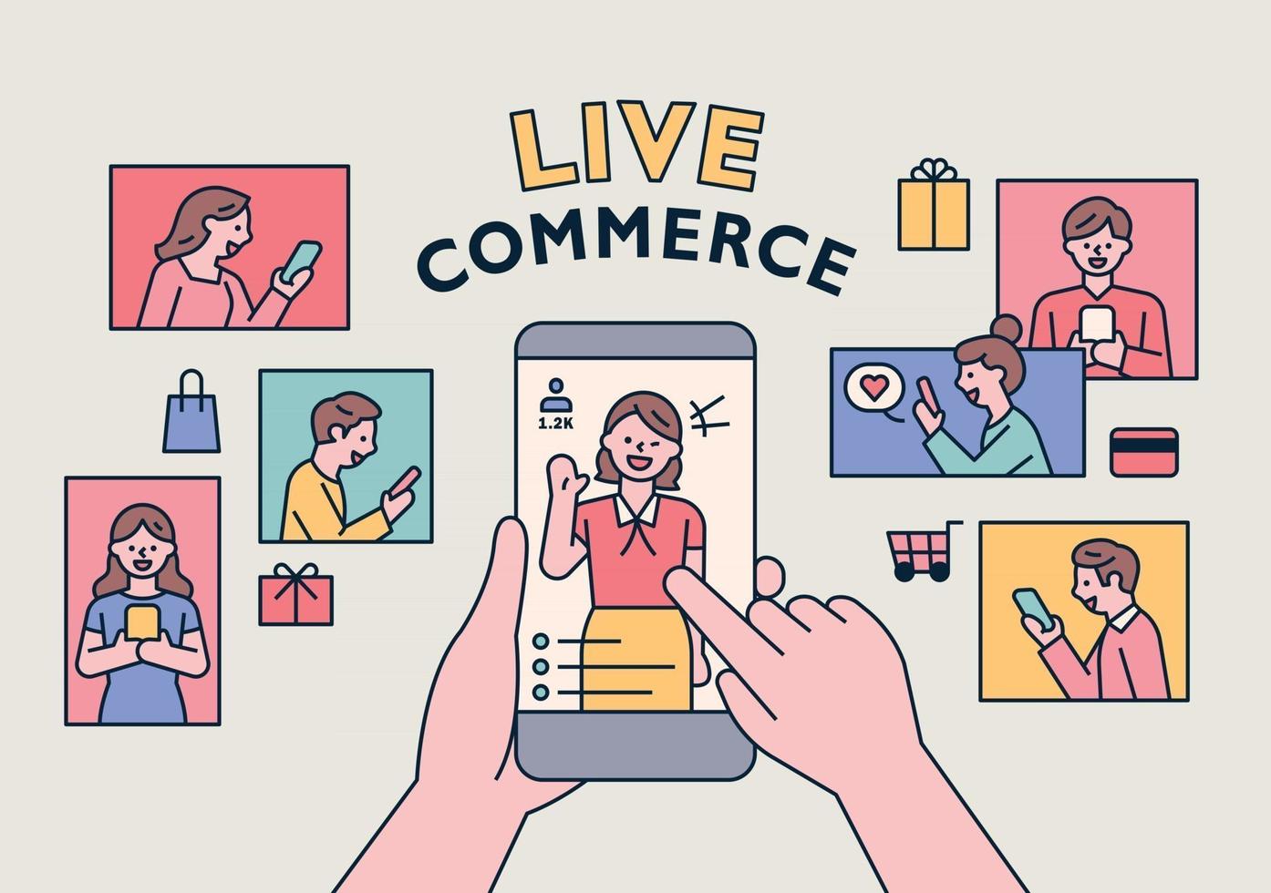 live commerce winkelen vector