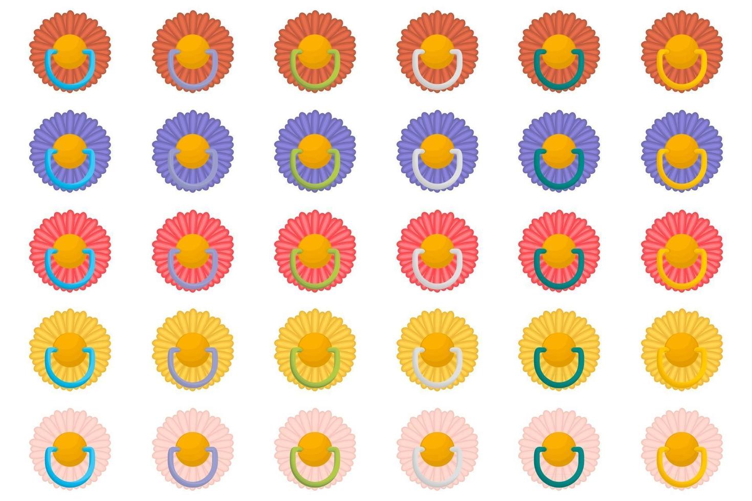 illustratie op thema grote gekleurde set babyfopspenen vector