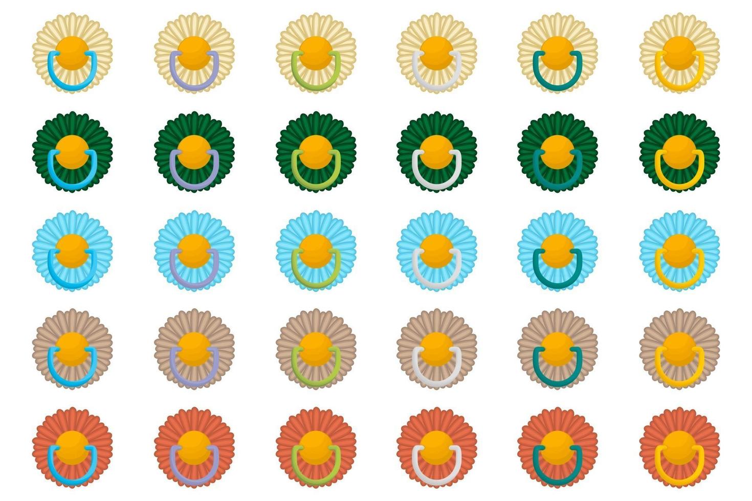 illustratie op thema grote gekleurde set babyfopspenen vector