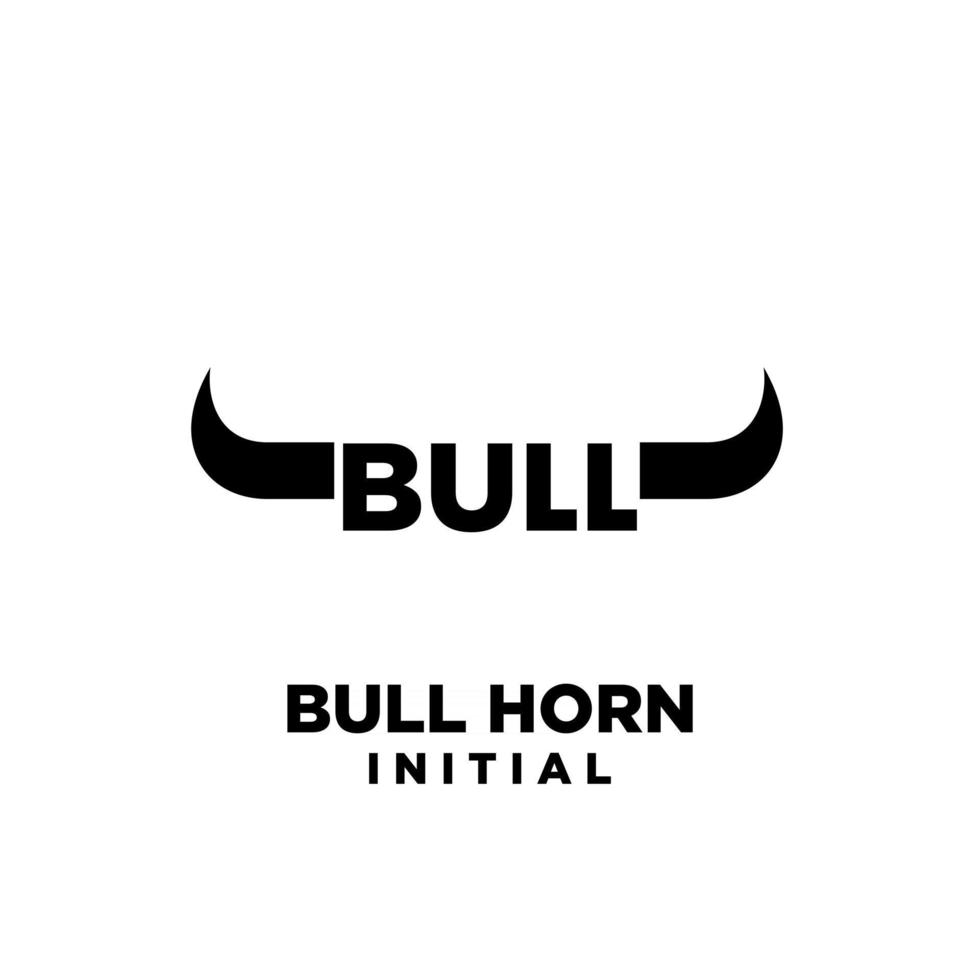 stier hoorn brief zwart logo pictogram ontwerp vector