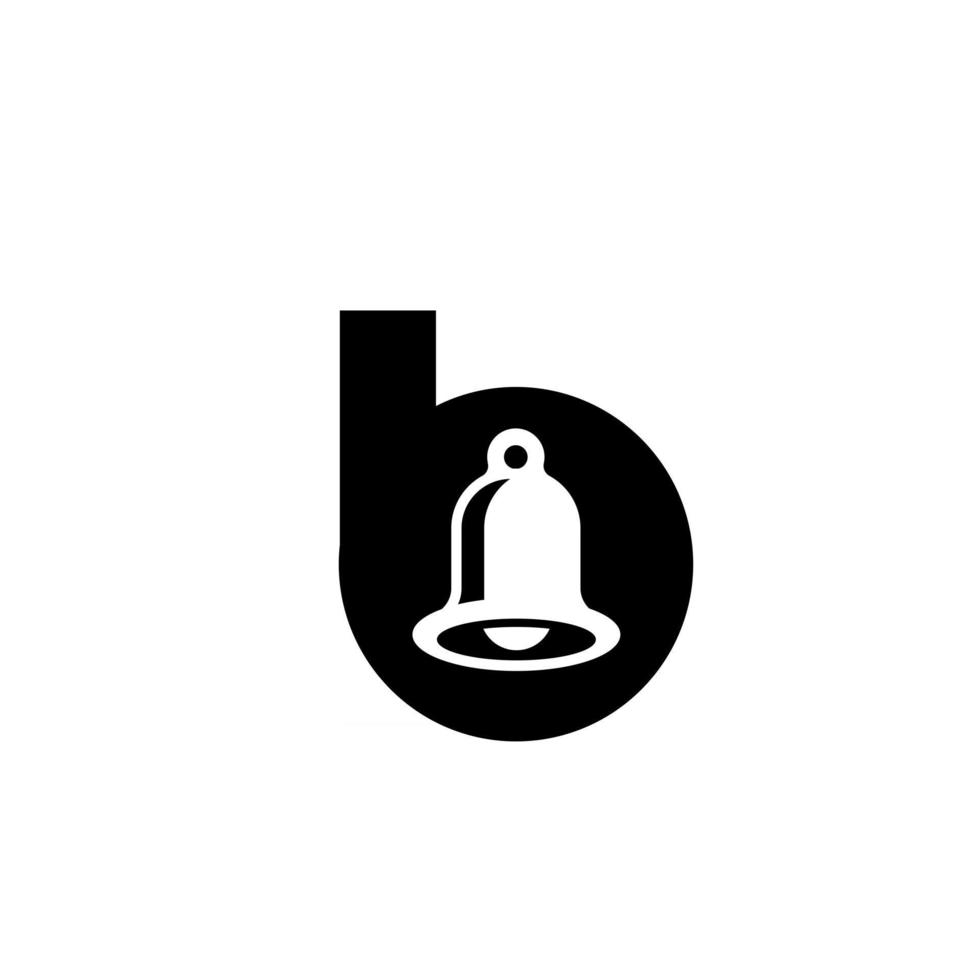 bel met eerste letter b vector zwart logo pictogram illu