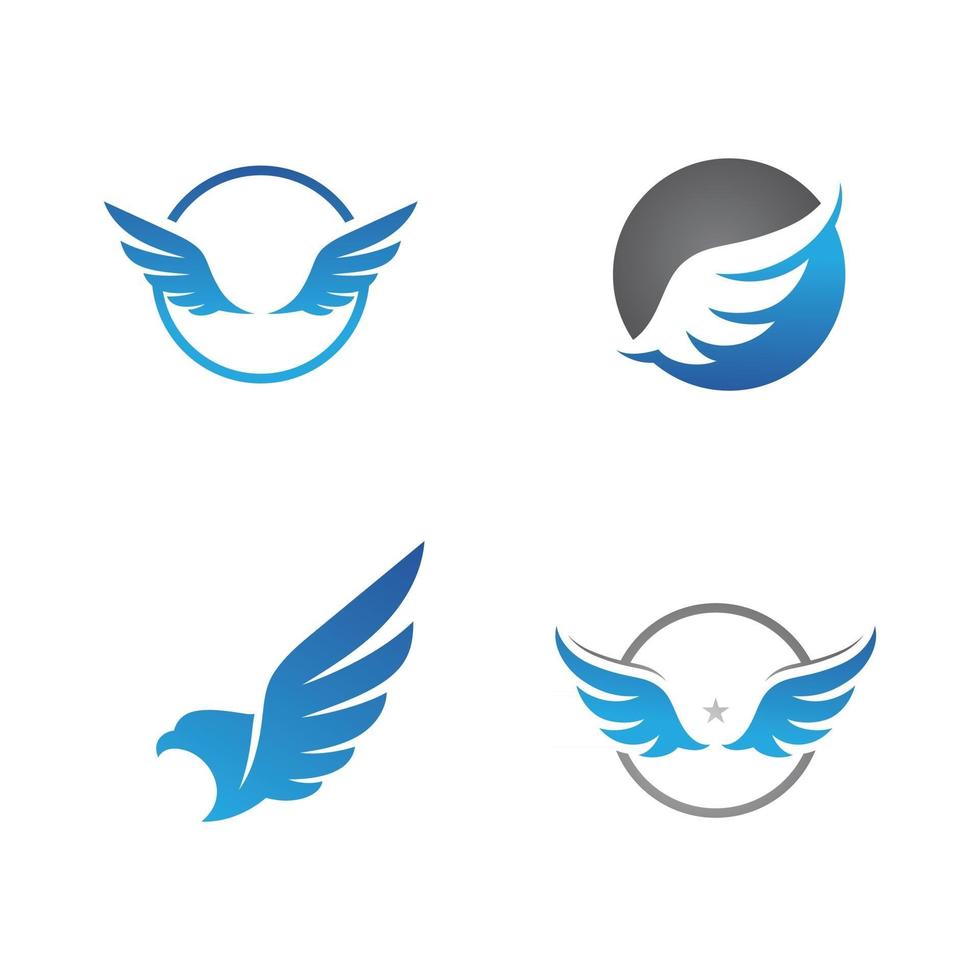 Falcon vleugel logo vector pictogram ontwerpsjabloon