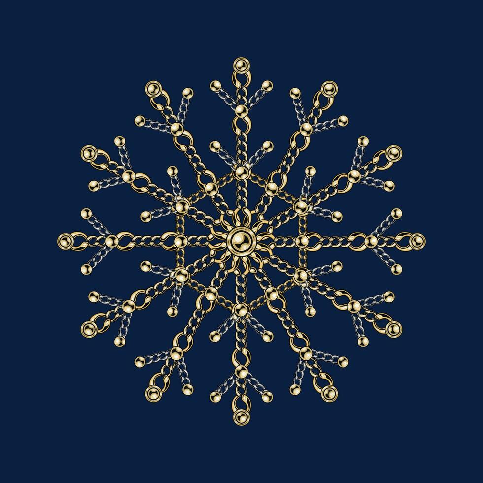 luxe sneeuwvlok gemaakt van sieraden goud kettingen vector
