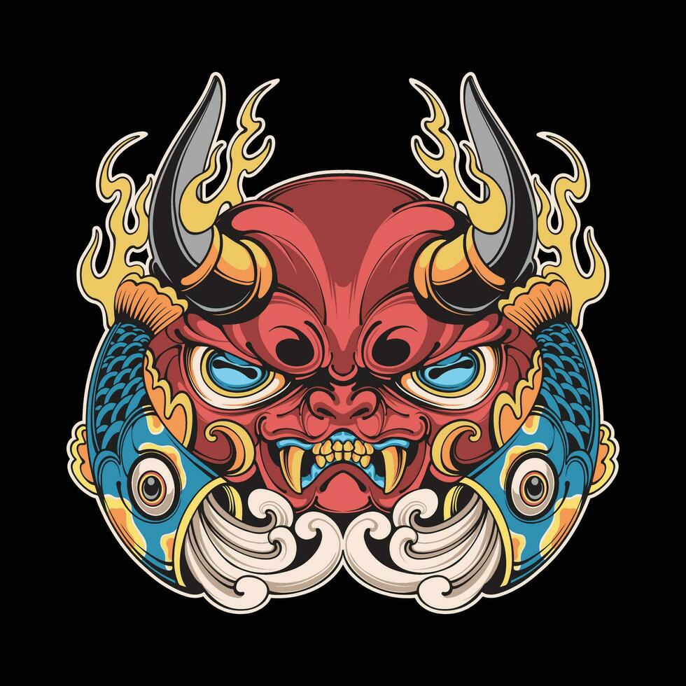 Japans oni masker vector kunst