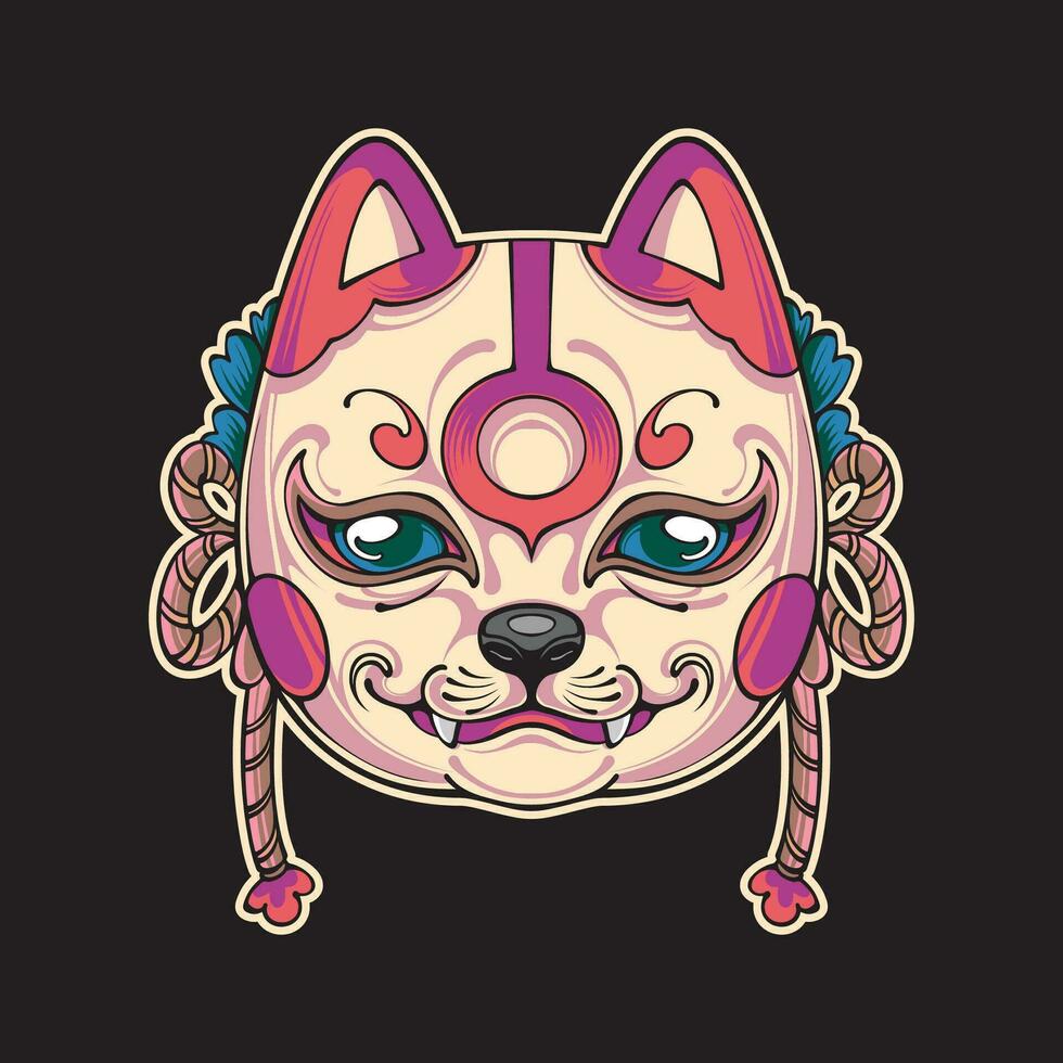 ontwerp kitsune masker vector kunst