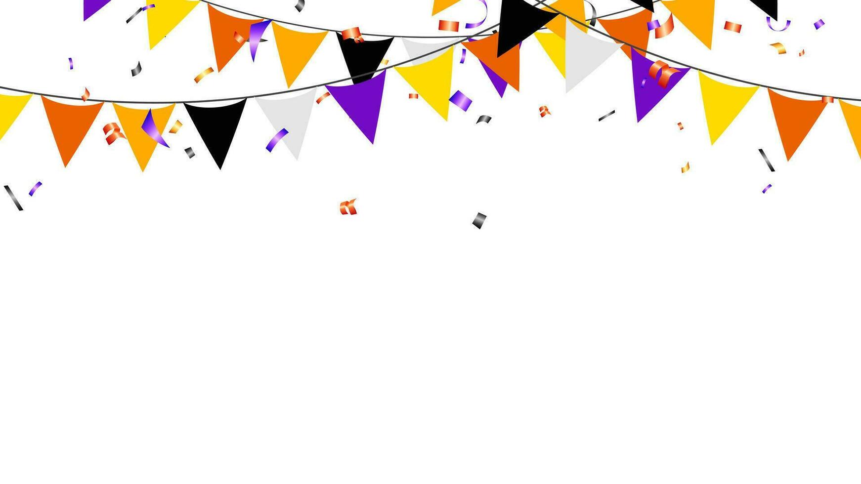 halloween partij vlaggen en confetti banier vector illustratie Aan wit achtergrond