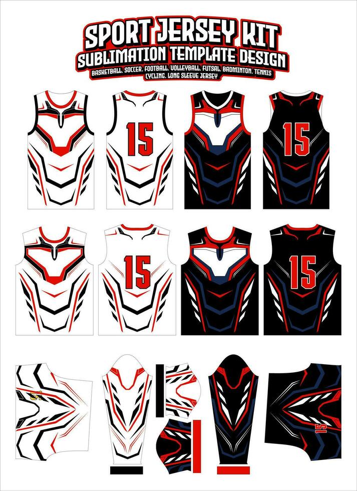 wreker Jersey ontwerp sportkleding lay-out sjabloon vector