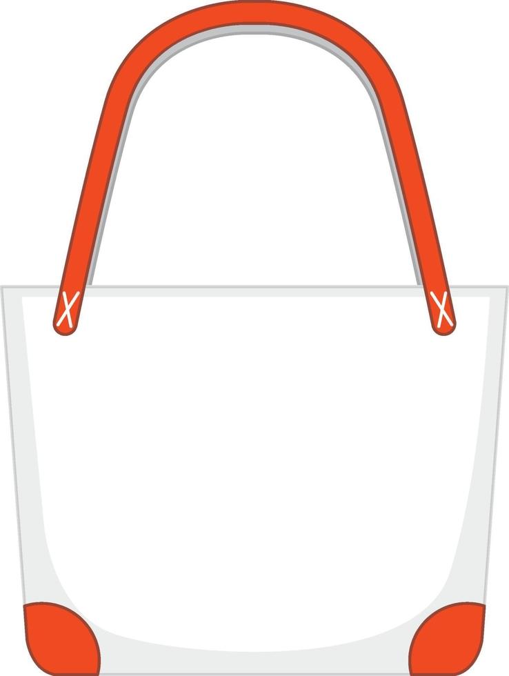 voorkant van eenvoudige witte handtas geïsoleerd vector