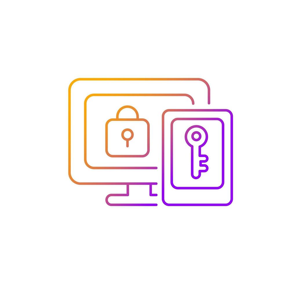 multi-factor authenticatie verloop lineaire vector pictogram