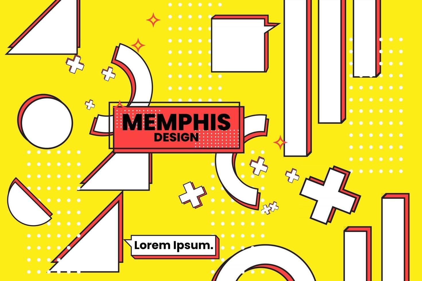 vectorillustratie van Memphis retro stijl geometrische gevormde sjabloon. vector