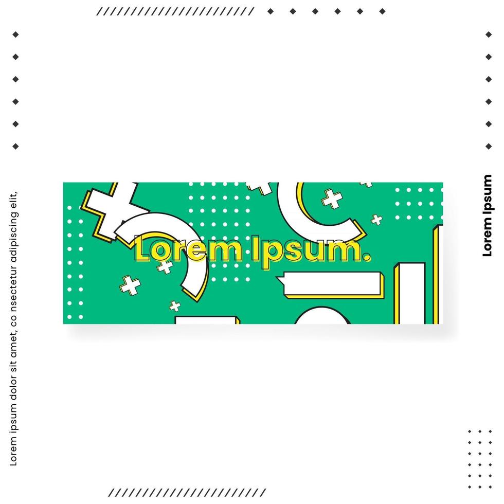 memphis-stijl banner ontwerpset van kleurrijke sjablonen. vector