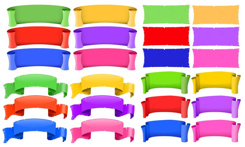 Bannermalplaatjes in verschillende kleuren vector