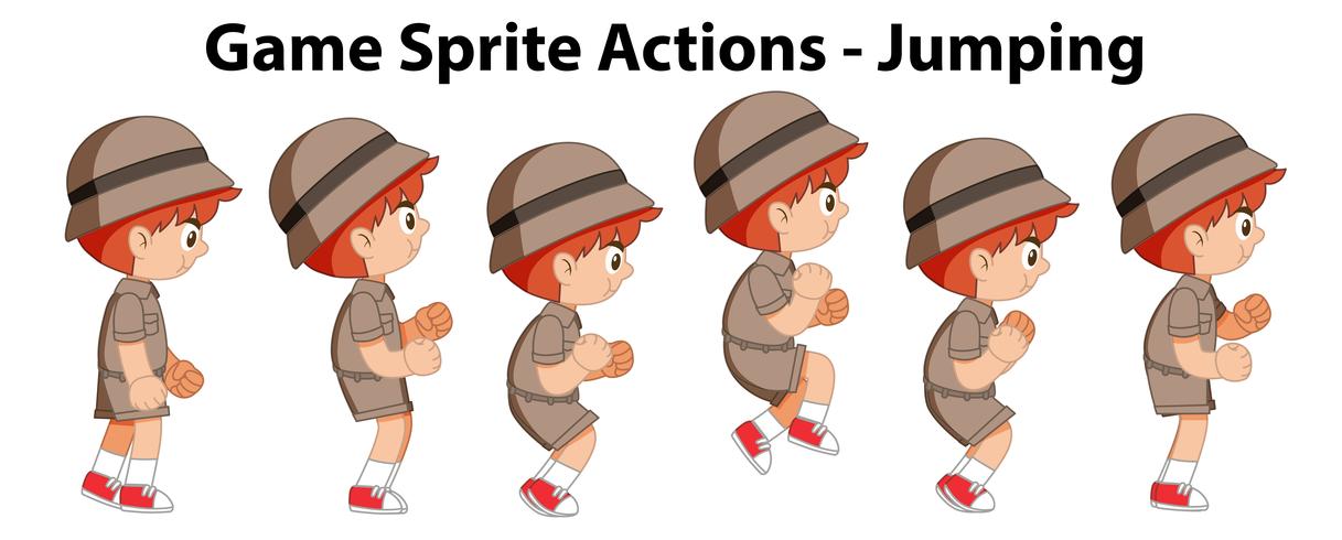Sprite-acties van het spel - springen vector