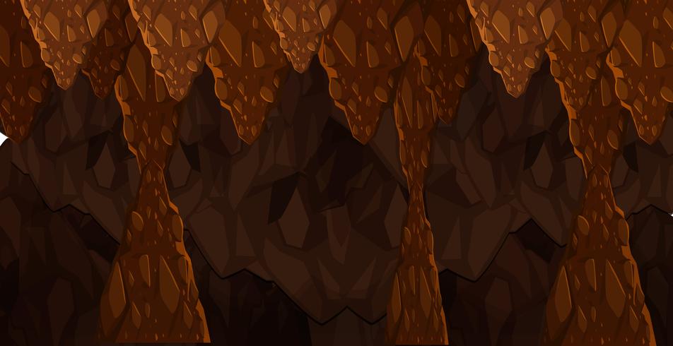 Naadloze ondergrondse donkere grot sjabloon vector