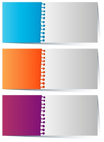 Etiketsjabloon in drie kleuren vector