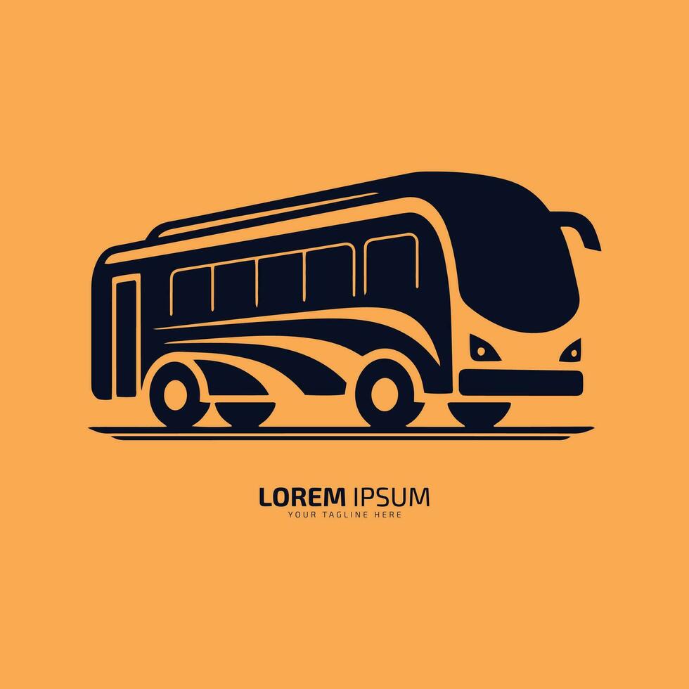 minimaal en abstract logo van bus vector school- bus icoon leerling bus silhouet geïsoleerd sjabloon ontwerp een kant visie