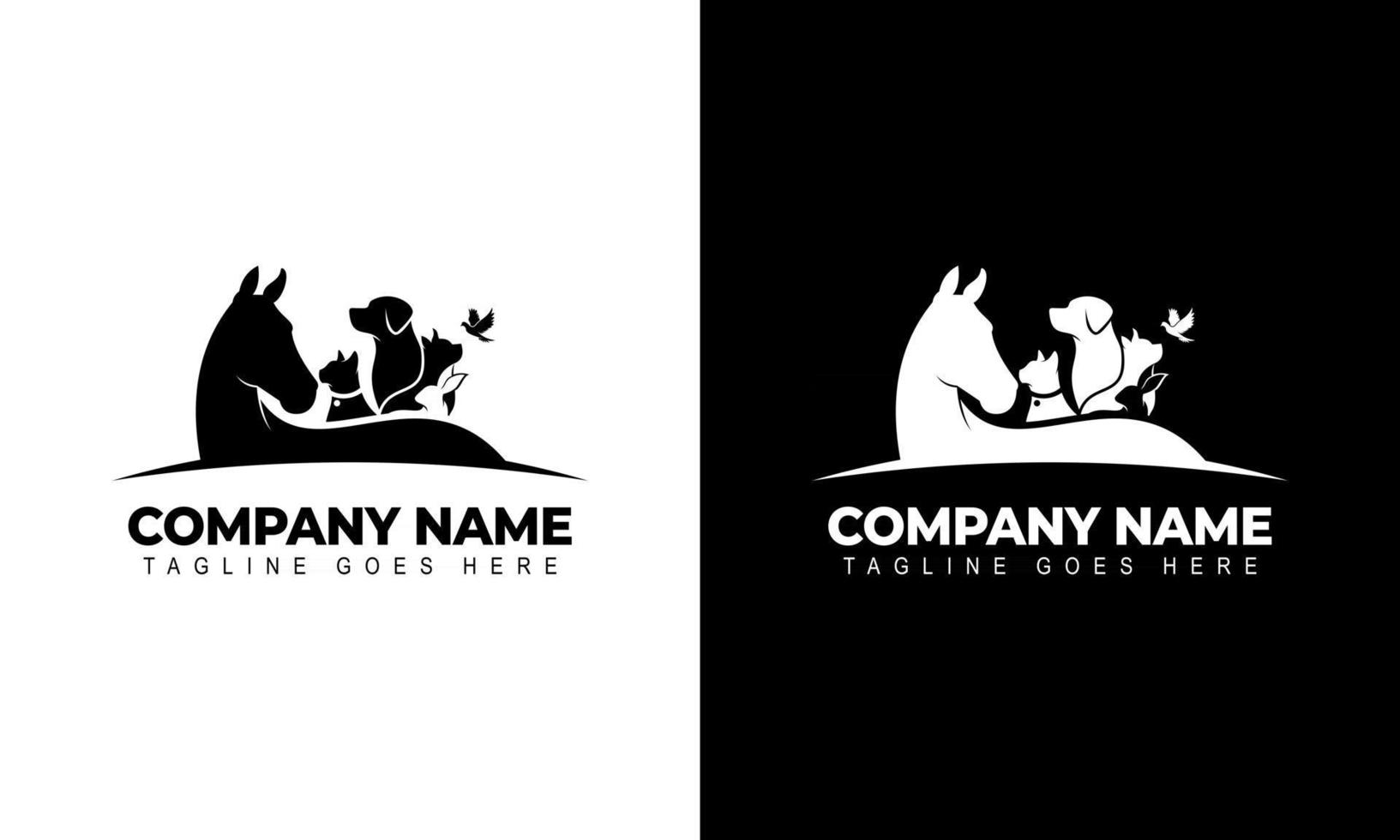 creatieve vector van een paard, hond, kat, vogel, konijn logo ontwerp dieren