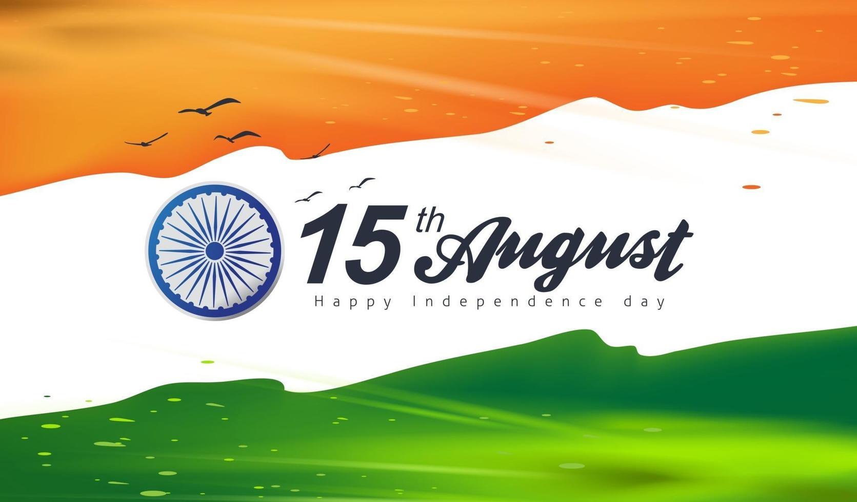onafhankelijkheidsdag india viering banner met kleur splash vector