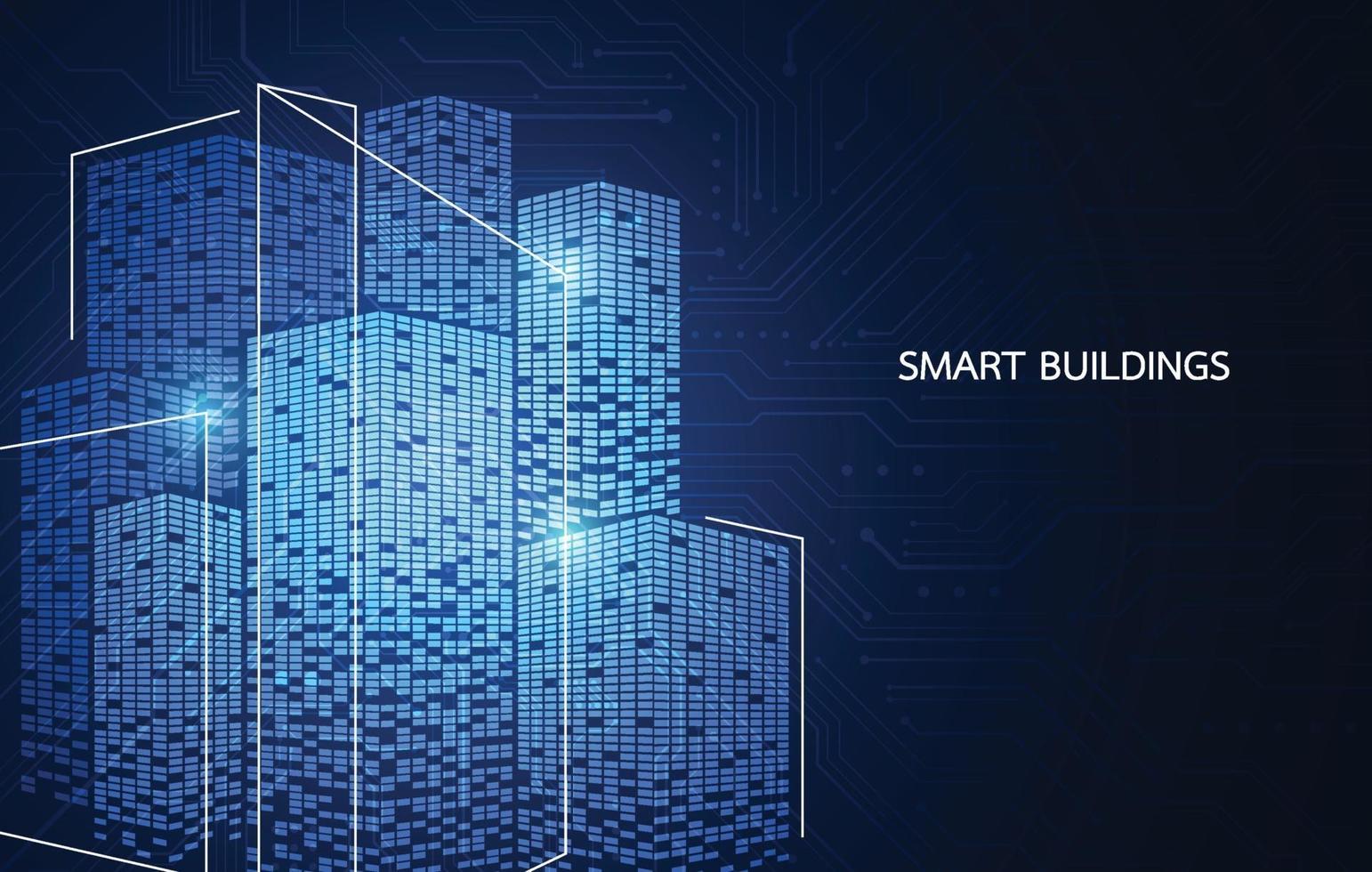 smart building conceptontwerp voor city intelligent vector