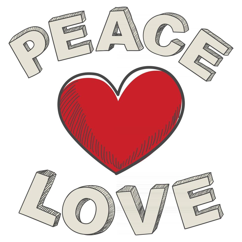 vrede en liefde vector