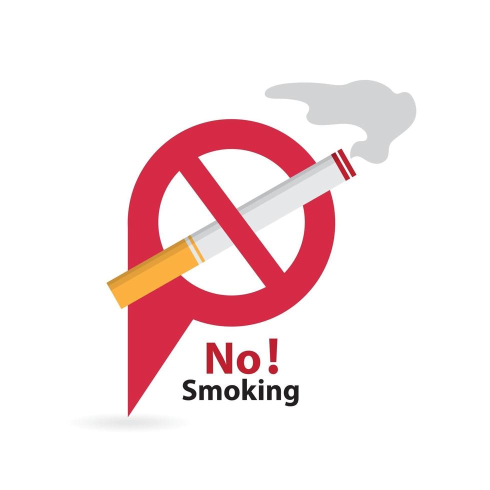 niet roken en rookruimte. rokende sigaret vector