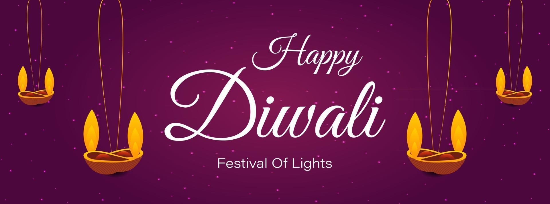 festival van lichtenviering, gelukkige diwali-vakantiegroetkaart vector