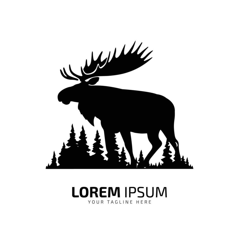 minimaal en abstract logo van eland vector elanden icoon vacht silhouet geïsoleerd sjabloon ontwerp