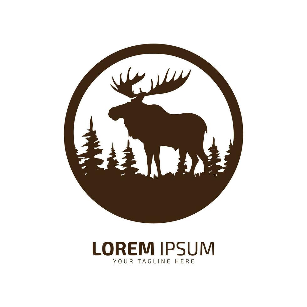 minimaal en abstract logo van eland vector elanden icoon vacht silhouet