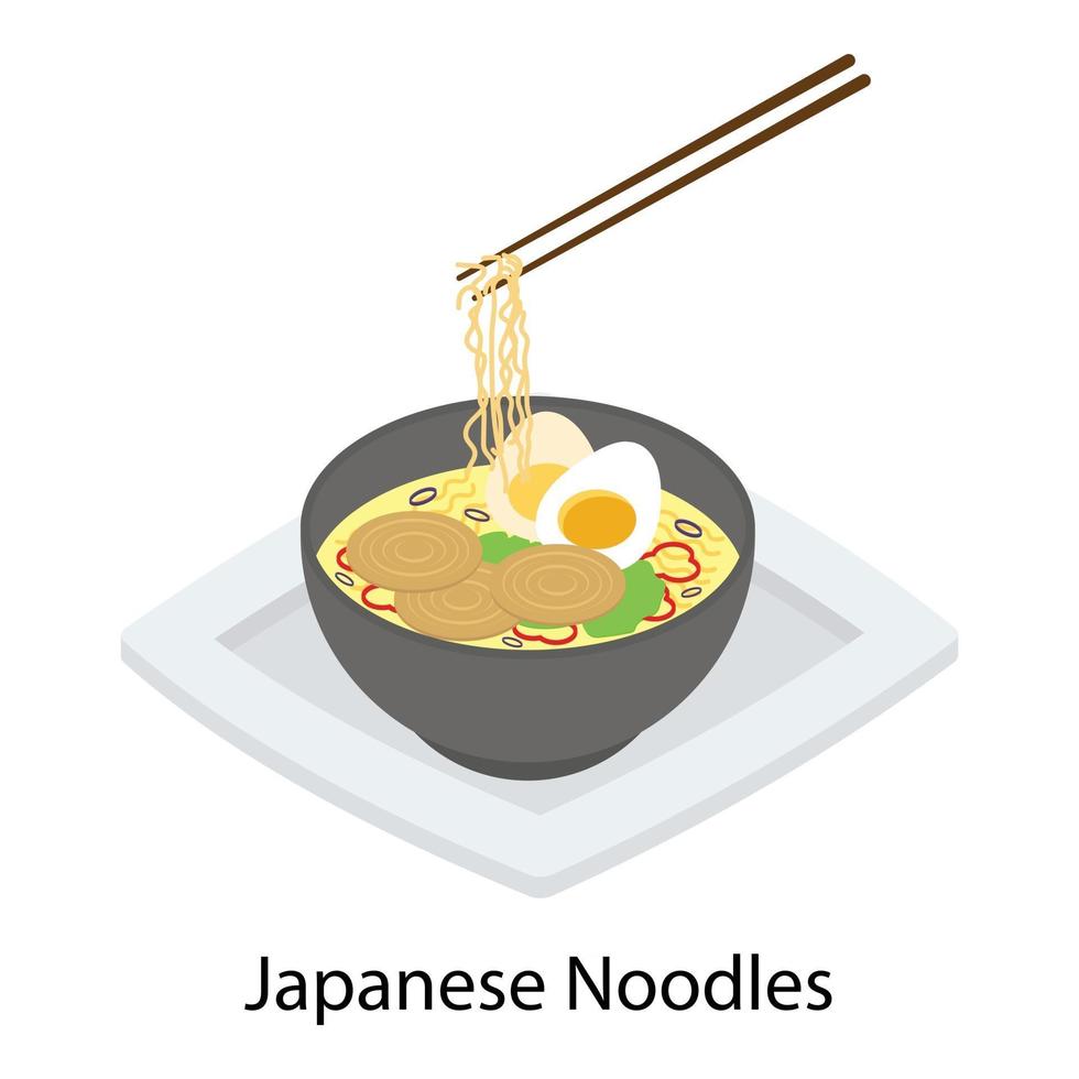 japanse noedels kom vector