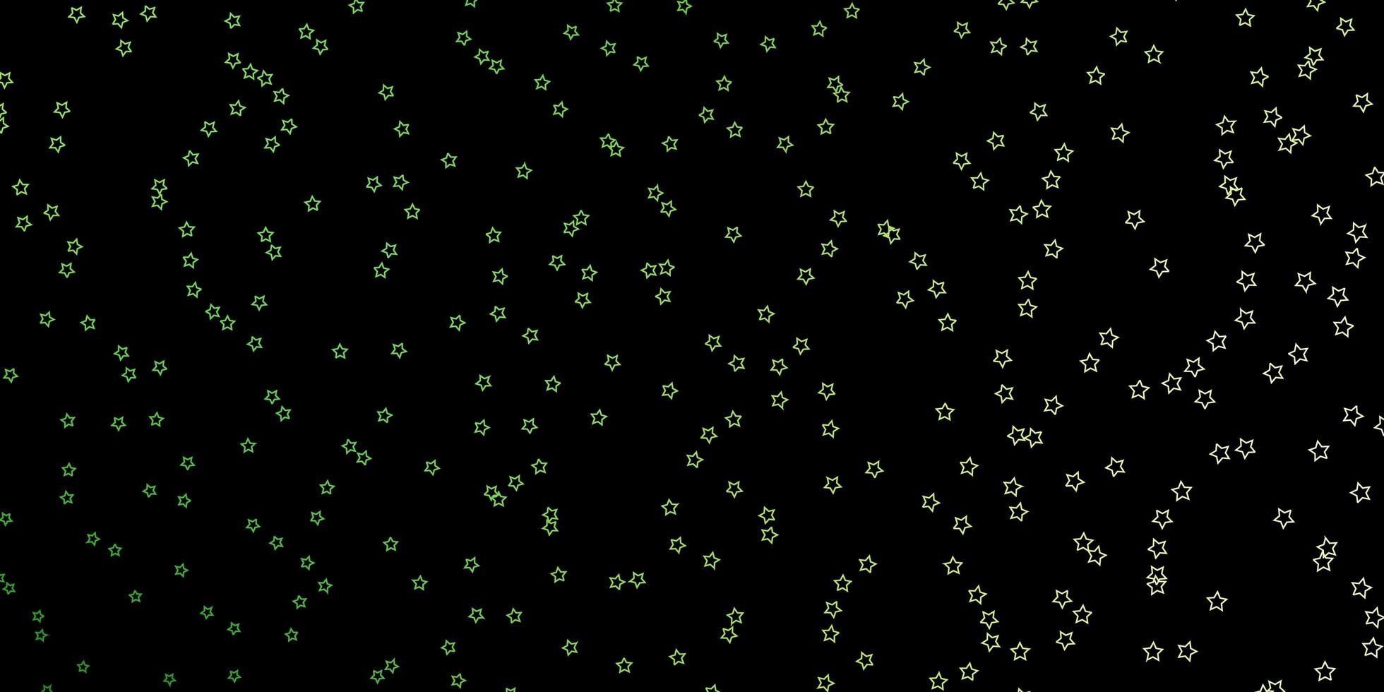 donkergroen, geel vectorpatroon met abstracte sterren. vector