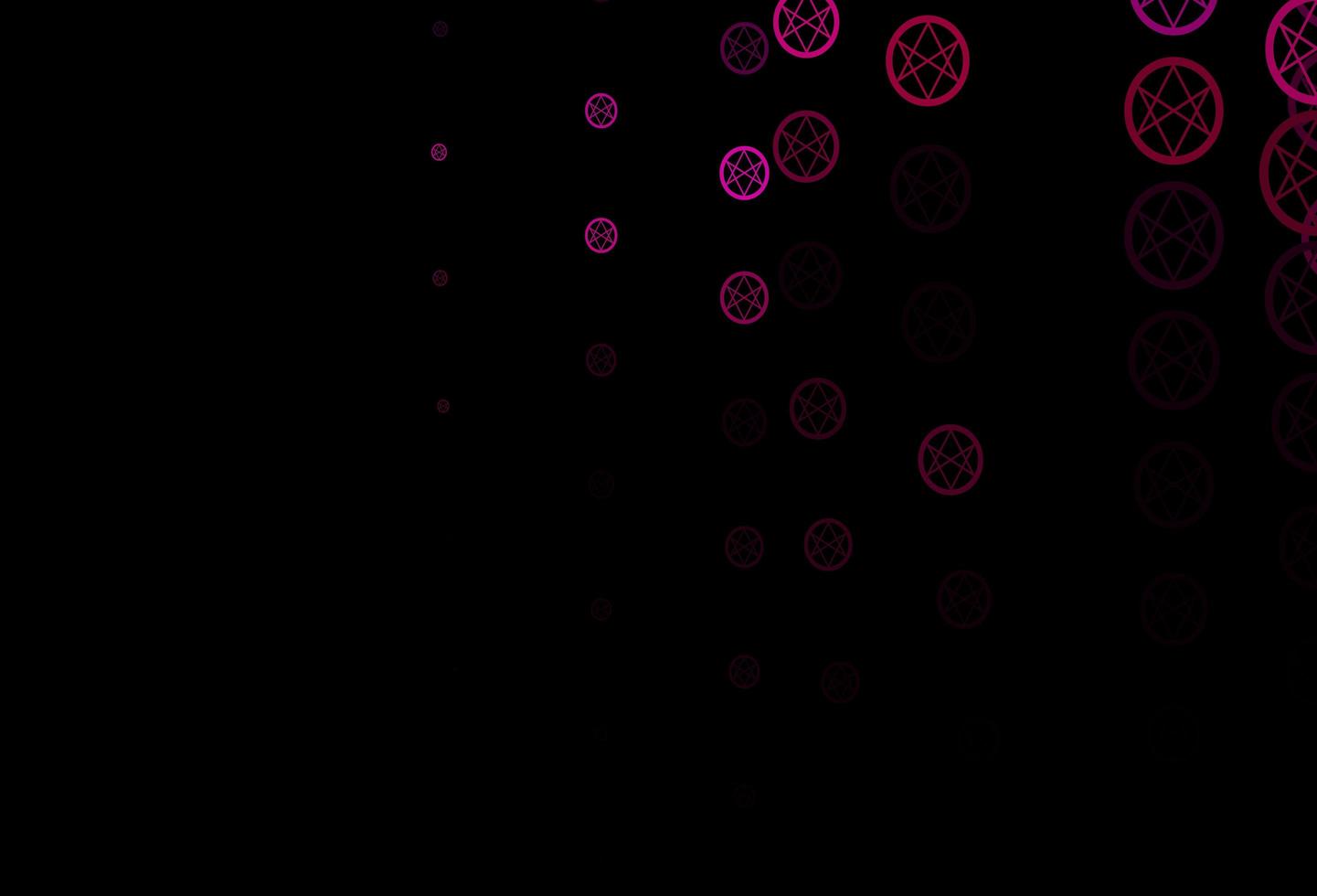 donkerroze vector textuur met religie symbolen.