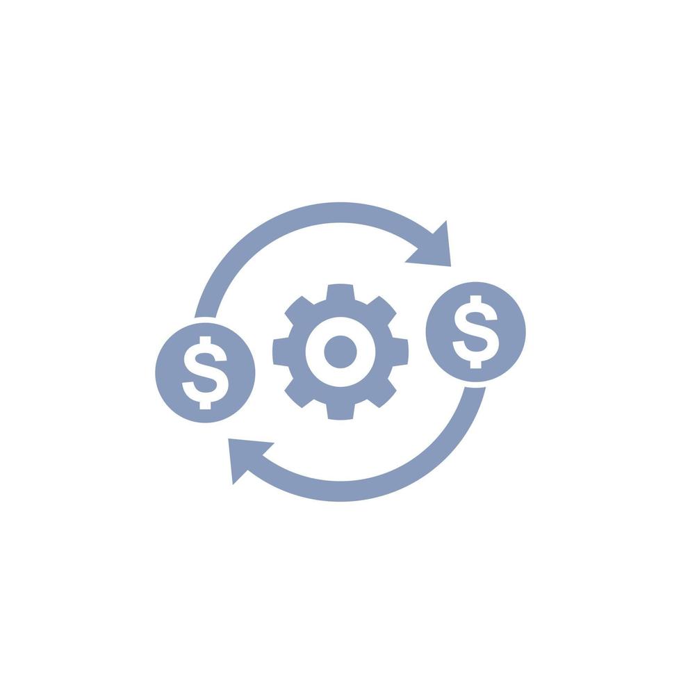 kostenoptimalisatie en productie-efficiëntie, pictogram voor kostenbeheer vector