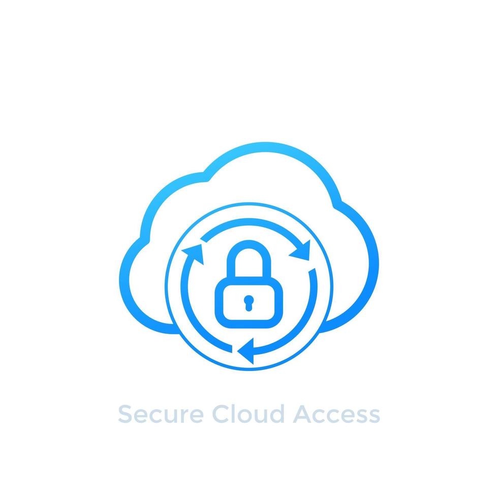 pictogram voor beveiligde toegang tot de cloud op wit vector