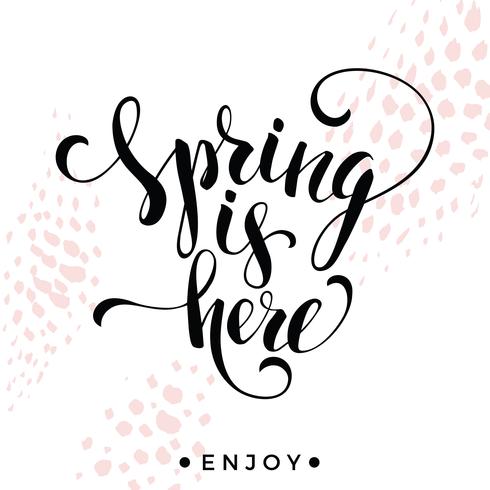 Sping is hier. Belettering ontwerp. vector